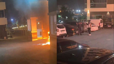Sitede yere döktüğü benzini ateşe verdi, güvenliği tabancayla tehdit ederek, aradığı kişiyi çağırmasını istedi; o anlar kamerada