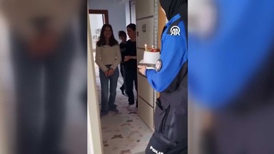 Amasya’da şehit kızına polisten doğum günü sürprizi