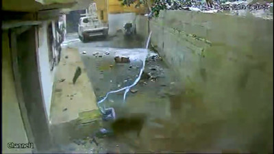 Şişli'de toprak kayması kamerada