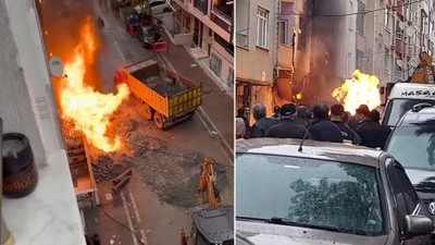 Esenyurt'ta çalışma sırasında doğal gaz borusundan çıkan yangında 2 işçi yaralandı