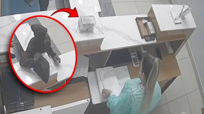 Diş kliniğindeki sadaka kutusunu çaldı; o anlar kamerada
