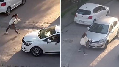 Avcılar’da yol ortasında sürücülere küfür edip araçları tekmeledi: O anlar kamerada