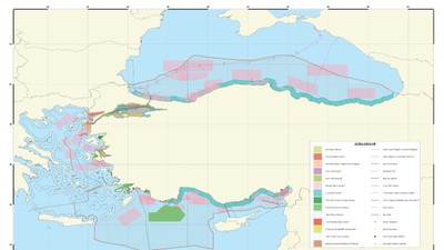 Türkiye Deniz Mekansal Planlaması haritası yayımlandı