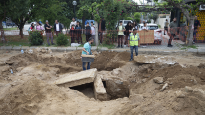 Aydın'da yol yenileme çalışmasında insan kemikleri bulundu