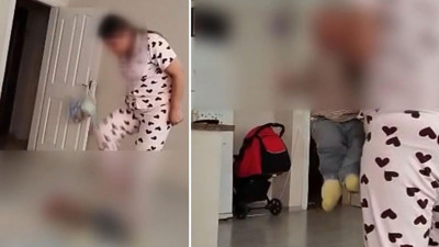 Fatih'te bakıcının bebeği tekme tokat dövdüğü anlar kamerada