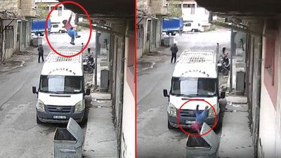 2 yaşındaki Muhammed, 2'nci kattan çöp konteynerine düştü; o anlar kamerada