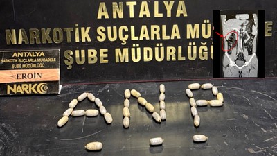 Havalimanında yakalanan 2 şüphelinin, 35 kapsül eroin yuttuğu belirlendi