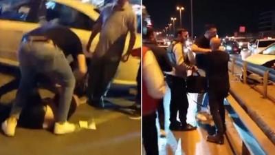 Küçükçekmece’de kaza yapıp kaçmaya çalışan alkollü sürücü, diğer sürücüler tarafından darbedildi