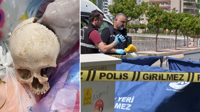 Çöp konteynerinden, kağıda sarılı insan kafatası çıktı... Bir çocuğa ait olduğu değerlendiriliyor