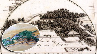 Edirne Sarayı'nın 17'nci yüzyıldaki halini net gösteren gravür İsviçre'de bulundu