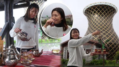 Japonya'nın ilk "Türk çayı demleme ustası" Yumika Arita, Rize'de çay demledi