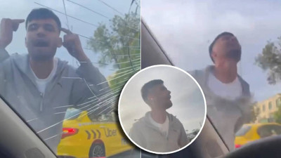 Fatih’te taksici uygulama üzerinden çağırılan aracın önünü kesip camını kırdı