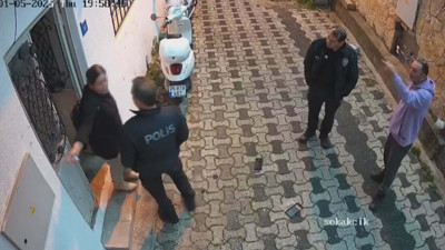 Komşular arasındaki anlaşmazlık kamerada