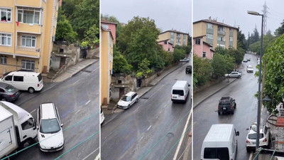 Üsküdar'da yola akaryakıt döküldü, art arda kazalar oldu