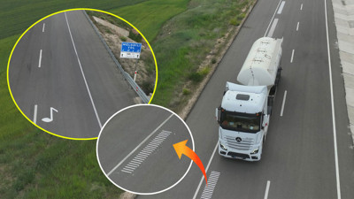 Melodili Yol uygulaması ilk kez hayata geçirildi... Asfaltta yapılan işaretleme ve oyukların üzerinden sabit hızla geçerken Türk Marşı yankılanıyor
