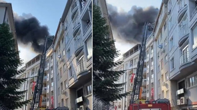 Eyüpsultan'da 7 katlı binada yangın