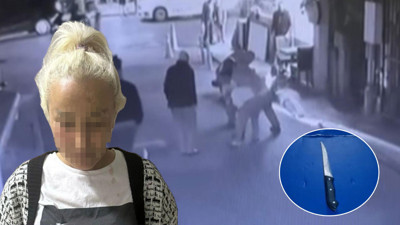 Anne, kızına şiddet uyguladığını öne sürdüğü çocuğun babasını bıçakladı; o anlar kamerada