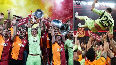 Galatasaray, şampiyonluk kupasını RAMS Park'ta kaldırdı; Muslera omuzlarda veda etti
