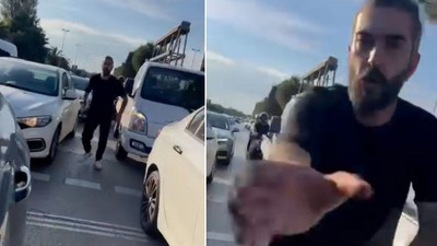 Maltepe'de trafikte tartıştığı kadın sürücüye çocuklarının yanında saldırdı