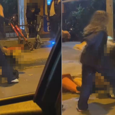 Beşiktaş’ta kadınların yumruklu kavgası kamerada