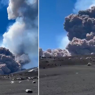 İtalya'da Etna Yanardağı güçlü şekilde kül ve lav püskürttü: Kül bulutu 5 kilometre yüksekliğe ulaştı