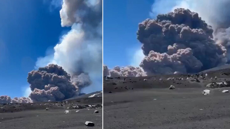 İtalya'da Etna Yanardağı güçlü şekilde kül ve lav püskürttü: Kül bulutu 5 kilometre yüksekliğe ulaştı