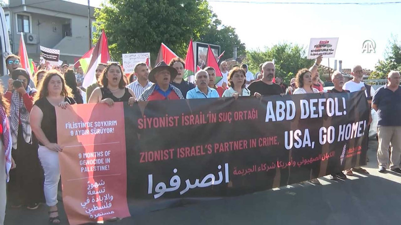 ABD'nin İstanbul Başkonsolosluğu önünde İsrail protestosu