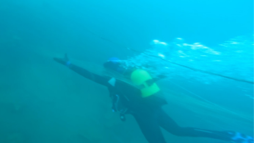 Van Gölü'ne dalışta karşılaştıkları hayalet ağı temizlediler