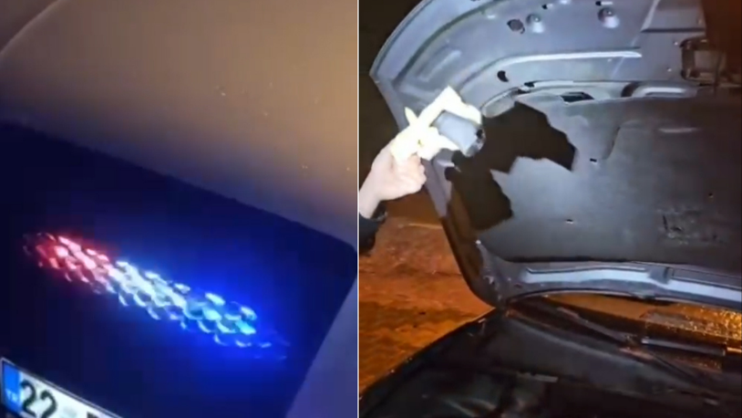 Çakar ve siren sistemli otomobilin sürücüsüne 218 bin lira ceza