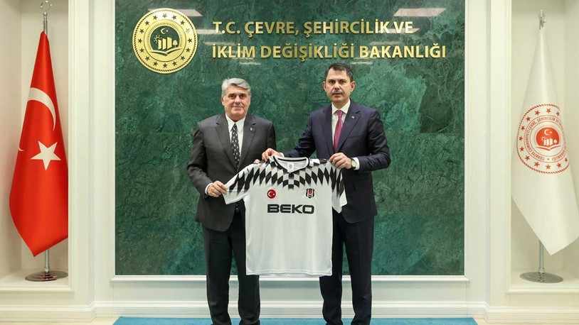 Bakan Kurum, Beşiktaş'ın yeni başkanı Serdal Adalı ile görüştü