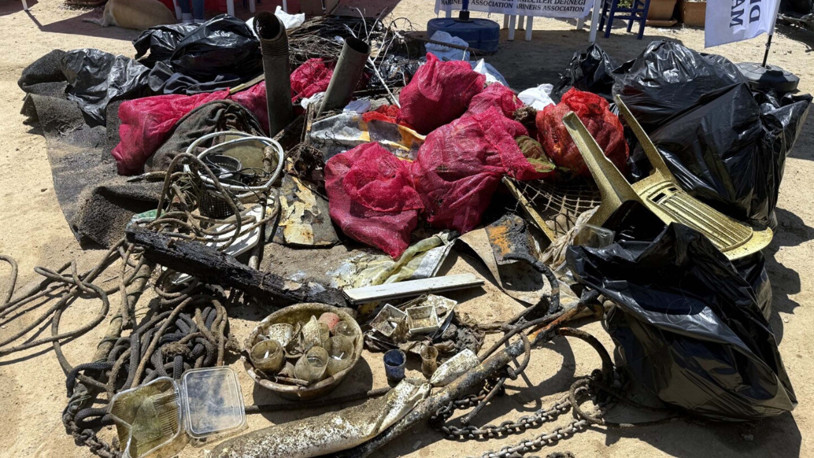 Bodrum'da tarihi antik kentin sularından 2 ton çöp çıktı