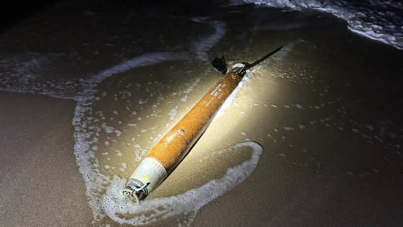 Karasu Sahili'nde roket taşıma motoru bulundu