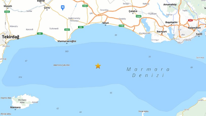 Marmara'da 3.7 büyüklüğünde deprem