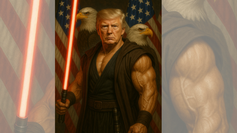 Trump, Beyaz Saray'ın sosyal medya paylaşımında yıldız savaşçısı olarak resmedildi