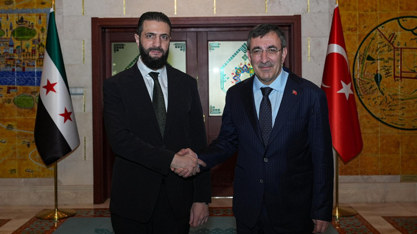 Cumhurbaşkanı Yardımcısı Yılmaz, Suriye Cumhurbaşkanı Şara ile bir araya geldi