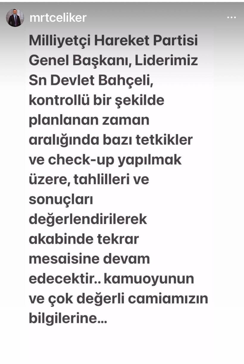 MHP lideri Devlet Bahçeli'ye sağlık kontrolü - Resim : 1