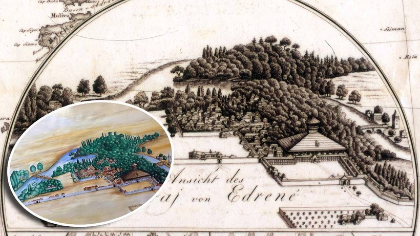 Edirne Sarayı'nın 17'nci yüzyıldaki halini net gösteren gravür İsviçre'de bulundu - Resim: 1