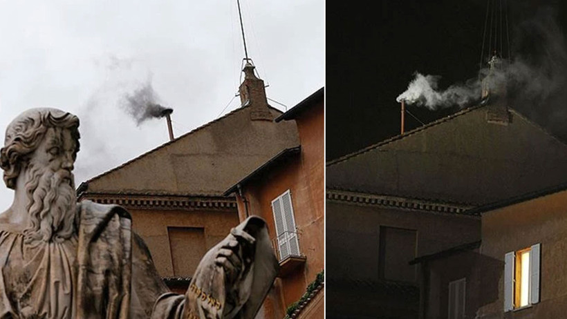 Yeni papanın seçilmesine yönelik süreç başlıyor... Siyah ya da beyaz dumanın yükseleceği baca Sistine Şapeli'ne kuruldu - Resim : 2