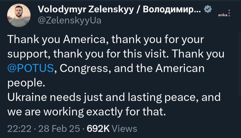 Ukrayna Devlet Başkanı Zelenski: Teşekkürler Amerika - Resim : 1