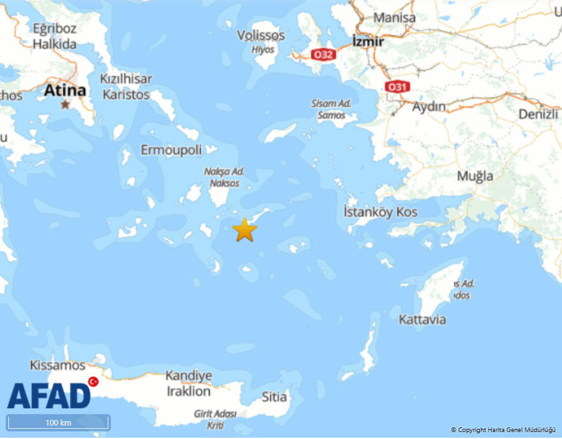 Ege Denizi’nde 4.9 büyüklüğünde deprem - Resim : 1